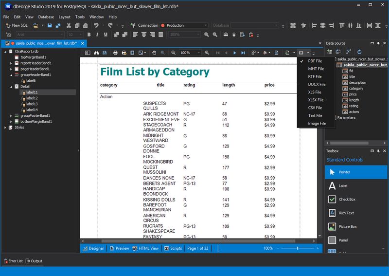 dbForge Studio for PostgreSQL 7