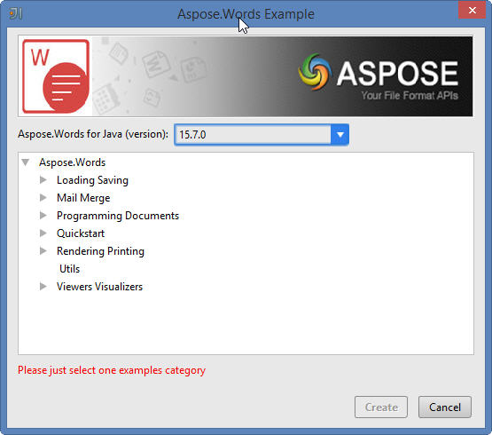 Aspose.Words Java for IntelliJ IDEA（Maven）插件