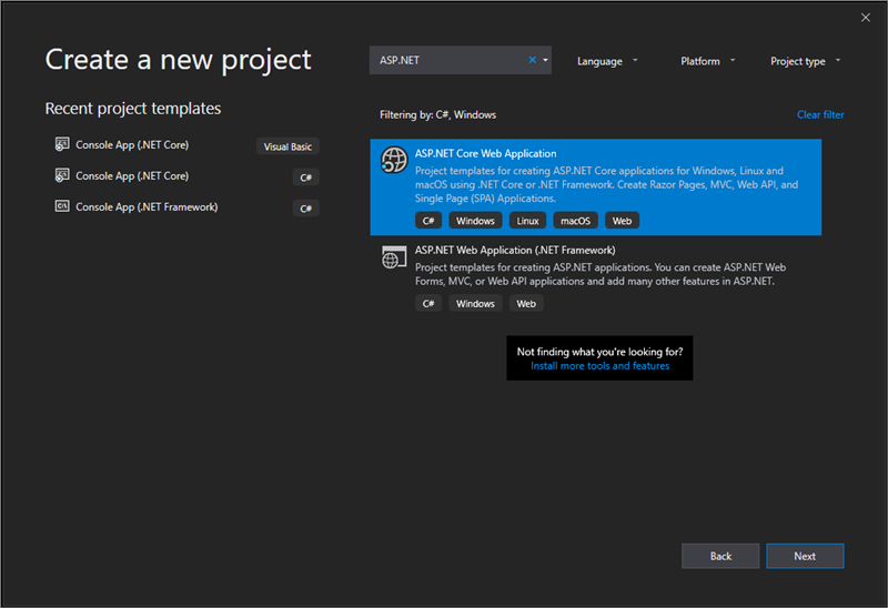 csharp-create-new-project-search-aspnet-core-filtered.png