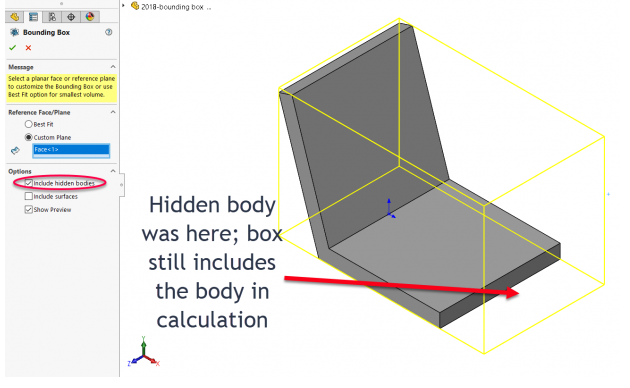 SolidWorks 2018边界框隐藏主体