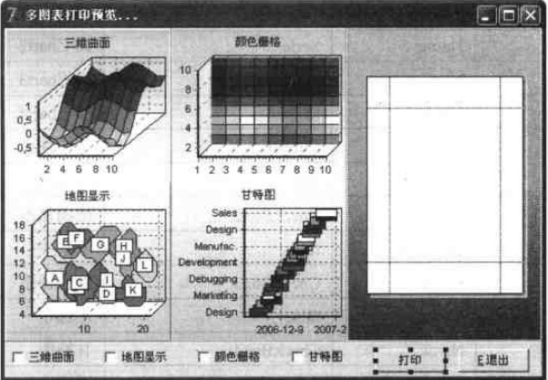 多图表单页打印程序设计阶段界面