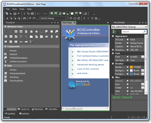 BCGControlBar功能特点详解 - 类似Microsoft VS 11的外观