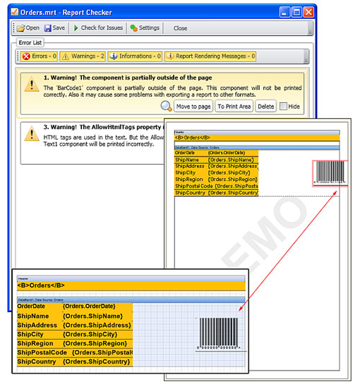 Stimulsoft Reports.Wpf，报表检测器，数据源，订单，修复报表